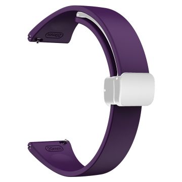 22mm Universal silikoni urheiluhihna hopeisella magneettisoljella - Tumma Violetti