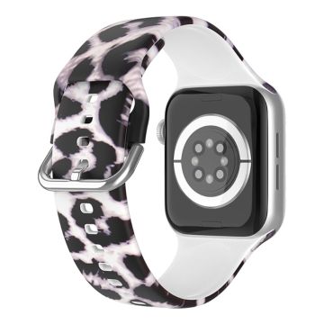 Apple Watch Series 8 (41mm) silikonikuvioinen ranneke - Violetti Leopardikuvio