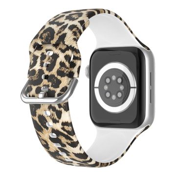 Apple Watch Series 8 (41mm) silikonikuvioinen ranneke - Keltainen Leopardipainatus