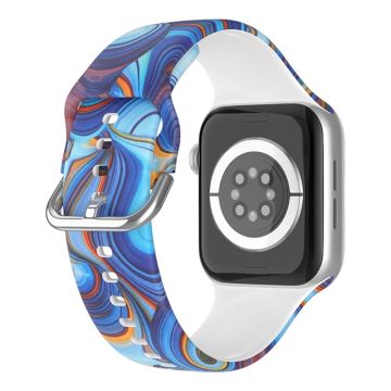 Apple Watch Series 8 (41mm) silikonikuvioinen ranneke - Virtaus Väri Sininen