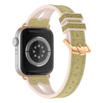 Apple Watch Series 8 (41mm) silikoninen kellonhihna glitter-kuviolla - Kulta