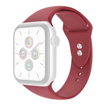 Apple Watch Series 8 (41mm) yksinkertainen silikoninen ranneke - Tummanpunainen