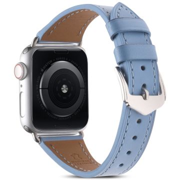 Apple Watch Series 8 (41mm), päällimmäinen naudannahkainen ranneke - Vauvasininen