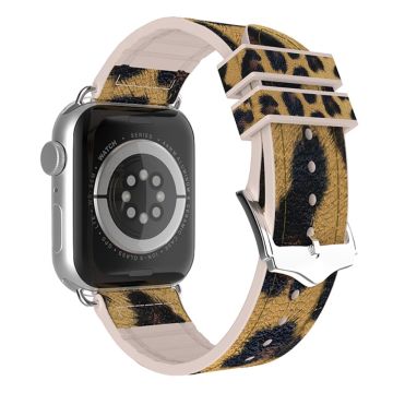 Apple Watch Series 8 (41mm) leopardikuvioinen silikonikellon hihna - Keltainen