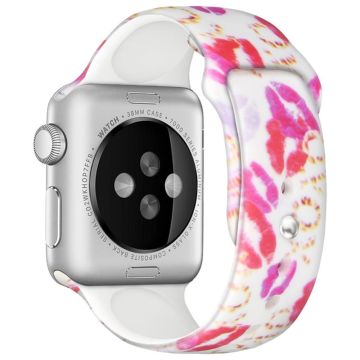 Apple Watch Series 8 (41mm) viileä kuvioitu silikoninen ranneke - Huuli Painatus