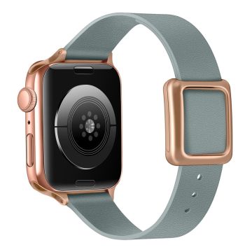 Apple Watch Series 8 (41mm) aito nahkaranneke ruusukultaisella soljella - Pellavan Väri