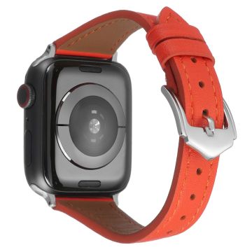 Apple Watch Series 8 (41mm) aito nahkaranneke - Oranssi