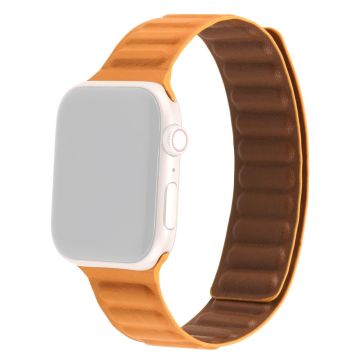 Apple Watch Series 8 (41mm) aito nahkaranneke - Oranssi