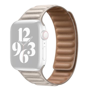 Aitoa nahkaa oleva ranneke Apple Watch Series 8 (41mm) - Starlight