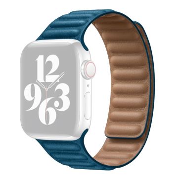 Aitoa nahkaa oleva ranneke Apple Watch Series 8 (41mm) - Viitta Sininen