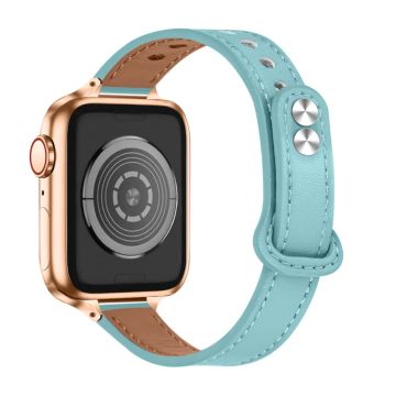 Apple Watch Series 8 (41mm) aito naudannahkainen kellonhihna - Vauvasininen