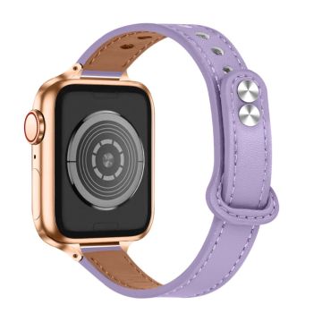 Apple Watch Series 8 (41mm) aito naudannahkainen kellonhihna - Vaaleanvioletti