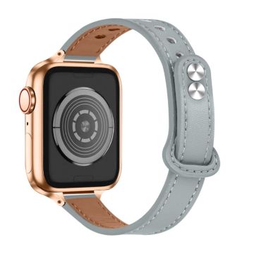 Apple Watch Series 8 (41mm) aito naudannahkainen kellonhihna - Elefantti Harmaa