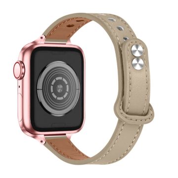 Aitoa naudannahkaa oleva kellonhihna Apple Watch Series 8 (41mm) - Vaalean Ruskea