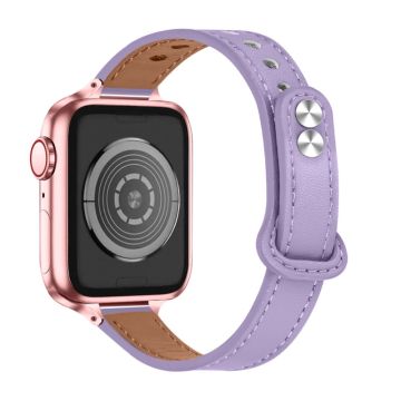 Aitoa naudannahkaa oleva kellonhihna Apple Watch Series 8 (41mm) - Vaaleanvioletti