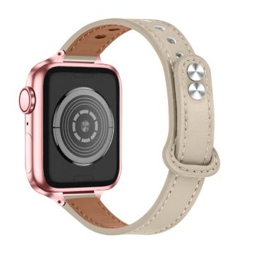 Aitoa naudannahkaa oleva kellonhihna Apple Watch Series 8 (41mm) - Beige