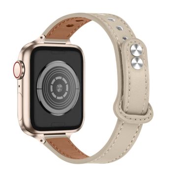 Apple Watch Series 8 (41mm) aito nahkaranneke - Norsunluunvalkoinen