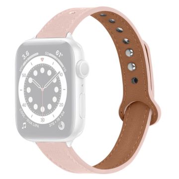 Apple Watch Series 8 (41mm) nahkainen kellonhihna - Vaalea Pinkki