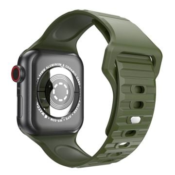 Apple Watch Series 8 (41mm) raidallinen silikoninen ranneke - Armeijan Vihreä