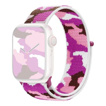 Apple Watch Series 8 (41mm) stealth camouflage nylon kellonhihna - Violetti