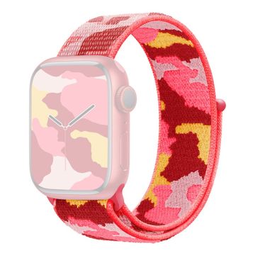 Apple Watch Series 8 (41mm) stealth camouflage nylon kellonhihna - Punainen