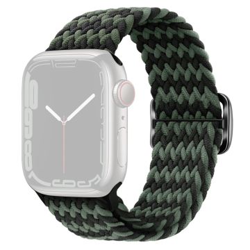 Apple Watch Series 8 (41mm) joustava, kudottu ranneke - W-Muotoinen Musta / Vihreä