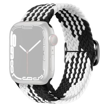 Apple Watch Series 8 (41mm) joustava, kudottu ranneke - Z-Muotoinen Musta / Valkoinen