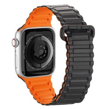 DUX DUCIS Apple Watch Series 8 (41mm) silikoninen ranneke - Musta / Oranssi