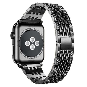 Apple Watch Series 8 (41mm) strassikoristeinen kellonhihna - Musta