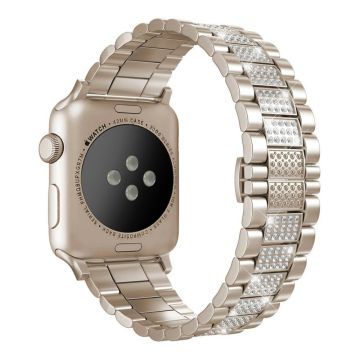 Apple Watch Series 8 (41mm) kolmen helmen strassikoristeinen kelloranneke - Kulta