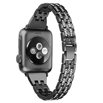 Strassikoristeinen koristeellinen kellohihna Apple Watch Series 8 (41mm) - Musta