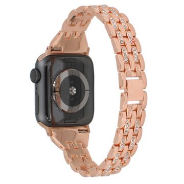 Strassikoristeinen koristeellinen kellohihna Apple Watch Series 8 (41mm) - Ruusukulta