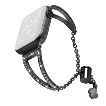 Apple Watch Series 8 (41mm) viileä strassikoristeinen kelloranneke - Musta