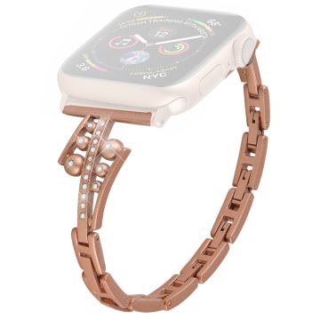 Apple Watch Series 8 (41mm) elegantti strassikoristeinen kelloranneke - Ruusukulta