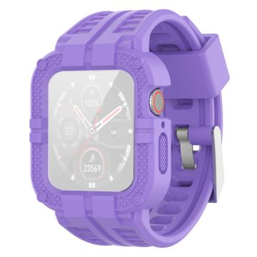 Apple Watch Series 8 (41mm) tyylinen silikoninen ranneke ja suojus - Violetti