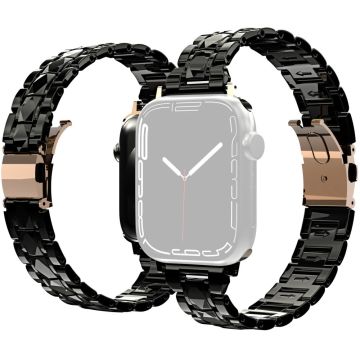 Apple Watch Series 8 (41mm) akryyli kolminkertainen helmikelloranneke - Musta