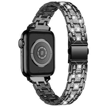 Apple Watch Series 8 (41mm) strassi ruostumattomasta teräksestä valmistetussa rannekellossa - Musta