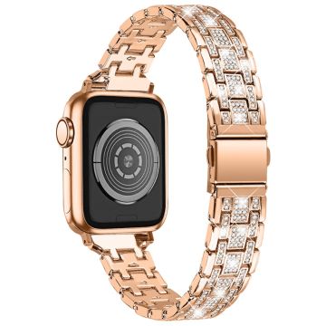 Apple Watch Series 8 (41mm) strassi ruostumattomasta teräksestä valmistetussa rannekellossa - Ruusukulta