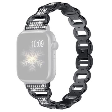 Apple Watch Series 8 (41mm) strassikoristeinen kellonhihna - Musta