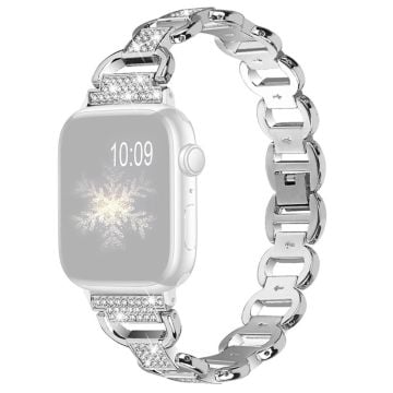 Apple Watch Series 8 (41mm) strassikoristeinen kellonhihna - Hopea