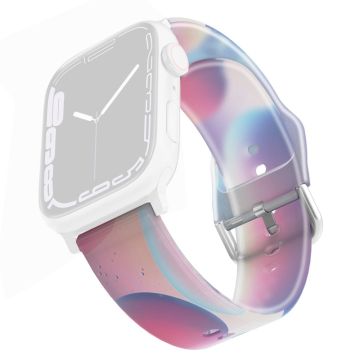 Apple Watch Series 8 (41mm) sateenkaarenvärinen silikoninen ranneke - Sininen Violetti Kupla