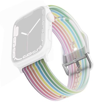 Apple Watch Series 8 (41mm) sateenkaarenvärinen silikoninen ranneke - Sateenkaari