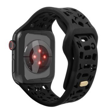 Apple Watch Series 8 (41mm) ontto kirjaintyylinen silikoninen kellonhihna - Musta