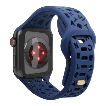 Apple Watch Series 8 (41mm) ontto kirjaintyylinen silikoninen kellonhihna - Sininen