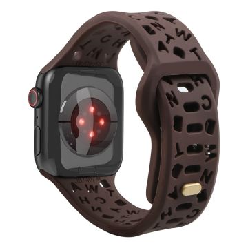 Apple Watch Series 8 (41mm) ontto kirjaintyylinen silikoninen kellonhihna - Ruskea