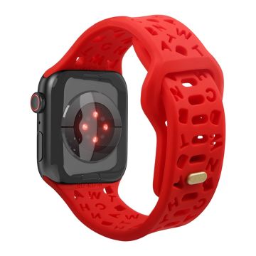 Apple Watch Series 8 (41mm) ontto kirjaintyylinen silikoninen kellonhihna - Punainen