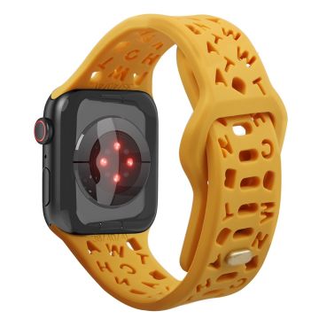 Apple Watch Series 8 (41mm) ontto kirjaintyylinen silikoninen kellonhihna - Oranssi