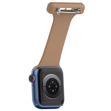 Apple Watch Series 8 (41mm) silikonikellon ripustusranneke - Ruskea