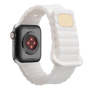 Apple Watch Series 8 (41mm) silikoninen ranneke painikkeella - Valkoinen