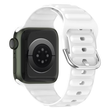 Apple Watch Series 8 (41mm) aaltomaisen silikonikellon ranneke - Valkoinen